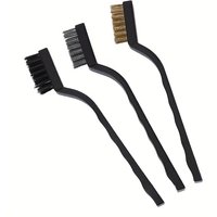 3Pcs Professional Wire Brush Kit for Cleaning, Welding Slag Removal, Rust Removal, Stainless Steel, Brass & Nylon Brush Set