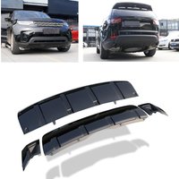 For Land Rover Discovery 5 2017-2023 Car Body Kit Black Front Bumper+Rear Diffuser Tow Hook Cover Guard Plate Anti Skid Board