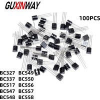 100pcs BC327 BC337 BC517 BC547 BC548 BC549 BC550 BC556 BC557 BC558 TO-92 Transistor NPN PNP New Original