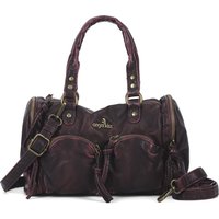 Angel Kiss Vintage Washed Leather Style Handbag Fashion Small Crossbody Bag Multi-Compartment Top Handle Handbag