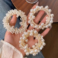 1/3pc Imitation Pearl Hair Tie, Elastic Flower Hair Band, Bracelet, Two-in-one Braided Hair Tie, Girl's Hair Accessory