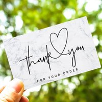 30pcs/pack White Thank You Card For Supporting Business Package Decoration Business Card Handmade With Love Label