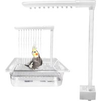 Parrot Shower Cage Bird Bath Fountain with Shower Head Convenient Automatic Pet Pool Toy for Budgies Parakeet Bathing Accessory
