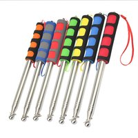 2M Flexible Handle Flagpole Telescopic Stainless Steel Tour Guide Banner Flagstaff Teaching Stick Teacher Pointer Hand Flagpole