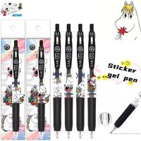 Moomin Limited Edition DIY Sticker Gel Pen Student Cute Click Retractable Black Pen Brush Pen for Studying Stationery Gift