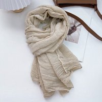 Plain Cotton and Linen Tie-dyed Scarf Women's Thin Spring and Autumn New Solid Color Retro Cotton Soft Silk Shawl Versatile