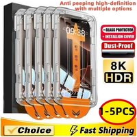 1-5Pcs Dust Free Easy Installation Screen Protector For iPhone 17 16 15 14 11 13 12 15 16 Pro Max Mini XS X XRTempered Glass