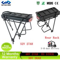 48V 27AH Achterdrager 36V 19.2AH 15Ah 17.5Ah Lithium Krachtige Elektrische Fiets Batteria Pack voor 1500W 1000W 750W 500W 350W