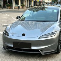 Front Bumper Front Lip Front Shovel Kit For Tesla Model 3 Highland 2024 ABS Black / Carbon Look Sedan Body Spoiler Splitter Kits