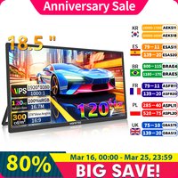 HGFRTEE Portable Gaming Monitor 18.5 Inch 1080P 16:09 120Hz 100%sRGB 300Cd/m² Travel Screen for MacBook Laptop PC Game Consoles
