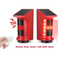Solar Infrared Alarm Human Body Sensor Anti-theft Alarm Solar Powered Human Body PIR Motion Detector 110dB Waterproof Outdoor