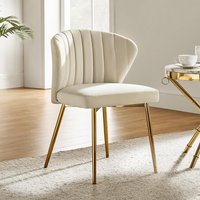 n Vanity Chair Kitchen Accent Occasional Chair with Metal Gold Legs for Dining Room Living Room (1, TAN)