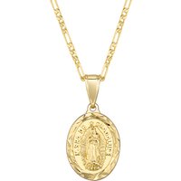 Cubic Zirconia Virgin Mary Guadalupe Charm Pendant Necklace for Women,18"+2" Chain