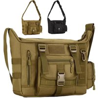 Tactical Messenger Crossbody Bag 14in Laptop Single Shoulder Bags Outdoor Hiking Camping Pack Men's Sports Molle Sling Backpack