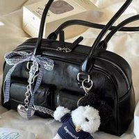 Women's Handbag 2025 New Double Handle Shoulder Commuter Bag Versatile Fashion Medium Size PU Leather Zipper Closure Bag