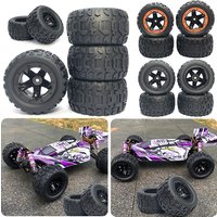 4Pcs Anti Slip Rubber Wheel Tyre Wear-resistant Off-road Vehicle Tires Soft for Smax 1625 1635 Wltoys 144001 124018 HBX 16889