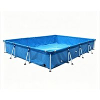 4.8m x 3.8m x 0.8m Frame Pool; Large, Blue, Removable, Portable Square Pool, Ideal for Adult Families To Use in Their Backyard