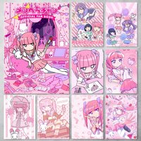 Character Menhera Chan Poster Self-adhesive Art Waterproof Paper Sticker Coffee House Bar Room Wall Decor