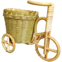 AliExpress NONE Newborn Photography Props Handmade Bamboo Rattan Bicycle Ornament Bamboo Basket Take Photo Props Living Room Decoration
