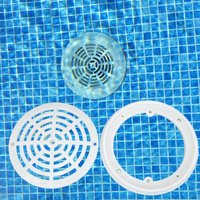 Pool Main Drain Cover the Top Grate Bottom Mounting Plates White Replacement Pool Drain Cover Pool Outlet Cove