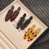 2pcs Mysterious Elegant Frosted Leopard Print Seamless Hair Clip Makeup Positioning Bangs Clip Without Damaging Hair Accessories