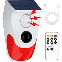 Solar Motion Sensor Outdoor Alarm,Adjustable Sensitivity Motion Activated Alarm,129db Sound Security Siren Light Ip67 For Home