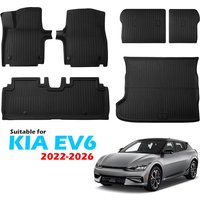 BEVO XPE Floor Mats Custom For KIA EV6 2022 - 2025 2026 All Weather Waterproof Non-Slip Trunk Mat Cargo Liner Rear Backrest Pad