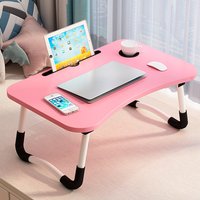 Folding Laptop Desk for Bed Sofa Laptop Bed Tray Table Desk Portable Lap Desk With tablet slot and cup holder Table support