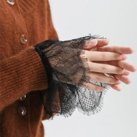 For Wedding Dress Wild Flounces Wrist Sleeves Pleated Wrist Cuffs 1 Pair Decorative Lace Sleeves Decorated Cuffs Fake Sleeve