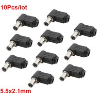 10Pcs 12V 2.1 x 5.5mm DC Power Male Plug 90 Degree Right Angle Adapter 5.5x2.1mm DC Plugs Jack Soldering Assembly Connectors A7