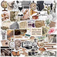 50Pcs Vintage Old Time Stickers Pack Cartoon Retro Aesthetic DIY Decorative Decals LanLanStickersWorld Store