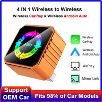 New 4in1 Wireless Carplay Adapter for Airplay Mirror Link WiFi+BT Smart Car System Projection Screen CarPlay Android Auto