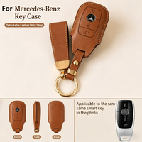Premium Genuine Leather Car Key Case for Mercedes E-Class W213 E200 E260 E300 E320 2018 S-Class Gla Gls, 1:1 Exact Mold, Luxury Simple Style, Recommended Gift.