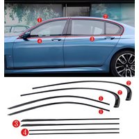 car styling Black Steel Window Molding Frame Strips Trim Cover For BMW 3 Series F30 G20 2012-2023