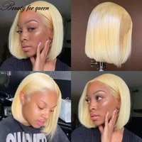 613 Straight Short Bob Transparent HD Lace Frontal Wigs 13x4 Brazilian Colored Human Hair Wig For Women Pre Plucked Wear And Go