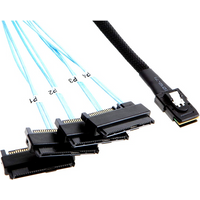 0.5M/1M Mini SFF-8087 to 4 SFF-8482 SATA Connectors with SATA Power Cable Computer Office Supplies