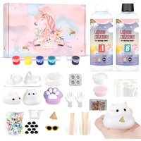 Cute Taba Squishy Making Kit Gift 18oz Liquid Silicone for Making Your Own Squishies DIY Taba Squishy Kit with Hamster Rabbit