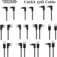 Superfine Cat6a RJ45 90 Degree Angle Ethernet Cable 2.8mm Slim Patch Cord Lan Cable UTP RJ 45 for Patch Panel Switch Flexiable