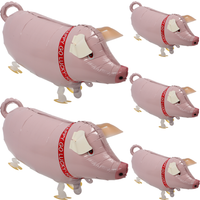 5 Pcs Foil Aluminum Balloon Pig Shape Inflatable Toy Novelty Air Plug Compact Party Game Birthday Gift Accessory Balloons Kids