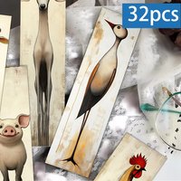 32pcs, Quirky Farmhouse Animal-themed Bookmark, a loving gift for bookworms, friends, and teachers, DIY decorative page marker
