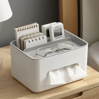 1Pc Multifunctional Desktop Organizer Tissue Drawer Remote Storage Rack