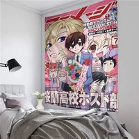 VIKAMA Ouran High School Host Club Anime Tapestry Wall Hanging Manga Style Polyester Fabric Bedroom Dorm Room Decor