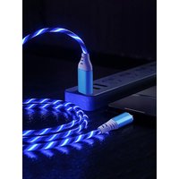 Glowing Luminous USB Type C Charge Cable For Samsung Xiaomi OPPO Huawei IPhone15 Fast Charger Data Cord Flowing Light LED Cable