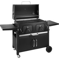 Outdoor Garden Large Charcoal Grill Combo Smokeless Barbecue Bbq Commercial Grill Trolley With Smoker Oven