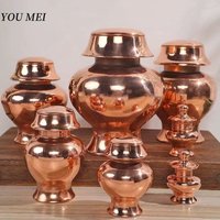 Buddha Aquarius,Multi-Size Tibetan Buddhism Polishing Red Copper Spice Storage Altars Holy Water Jar,Buddhist Religious Item