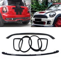 Black Grille Grill Trim Front Head Light Headlight Rear Lamp Frame Cover For MINI COOPER R55 R56 R57 R58 R59 2007-2015 JCW Style
