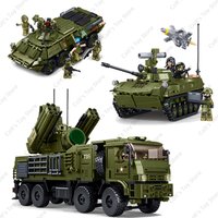 WW2 Soviet Military Weapon BTR-80 Armored Personnel Carrier Building Blocks Pantsyr-S1 Air Defense System Bricks Model Toys Gift