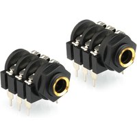 10pcs 6.35mm Microphone Audio Socket PJ-609B Horizontal 6-pin DIP Plug-in Speaker Amplifier Stereo Plastic Nut