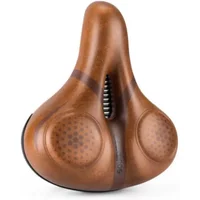 AliExpress NONE ROCKBROS Bicycle Saddle Breathable Shock Seats PU Leather Surface Cushion Rounded Hollow Cycling Seat Comfort MTB Bike Saddles