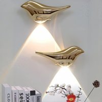 Home Decor Gold Small Birds Modern Style Motion Sensor Night Light Adjustable Brightness Indoor for Bedroom,bathroom, Stairs
